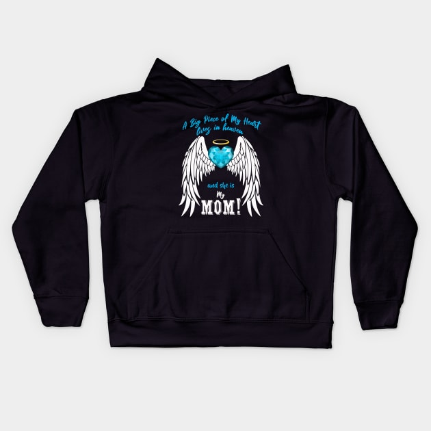 Mom Angel Wings | A Big Piece of My Heart Kids Hoodie by The Printee Co